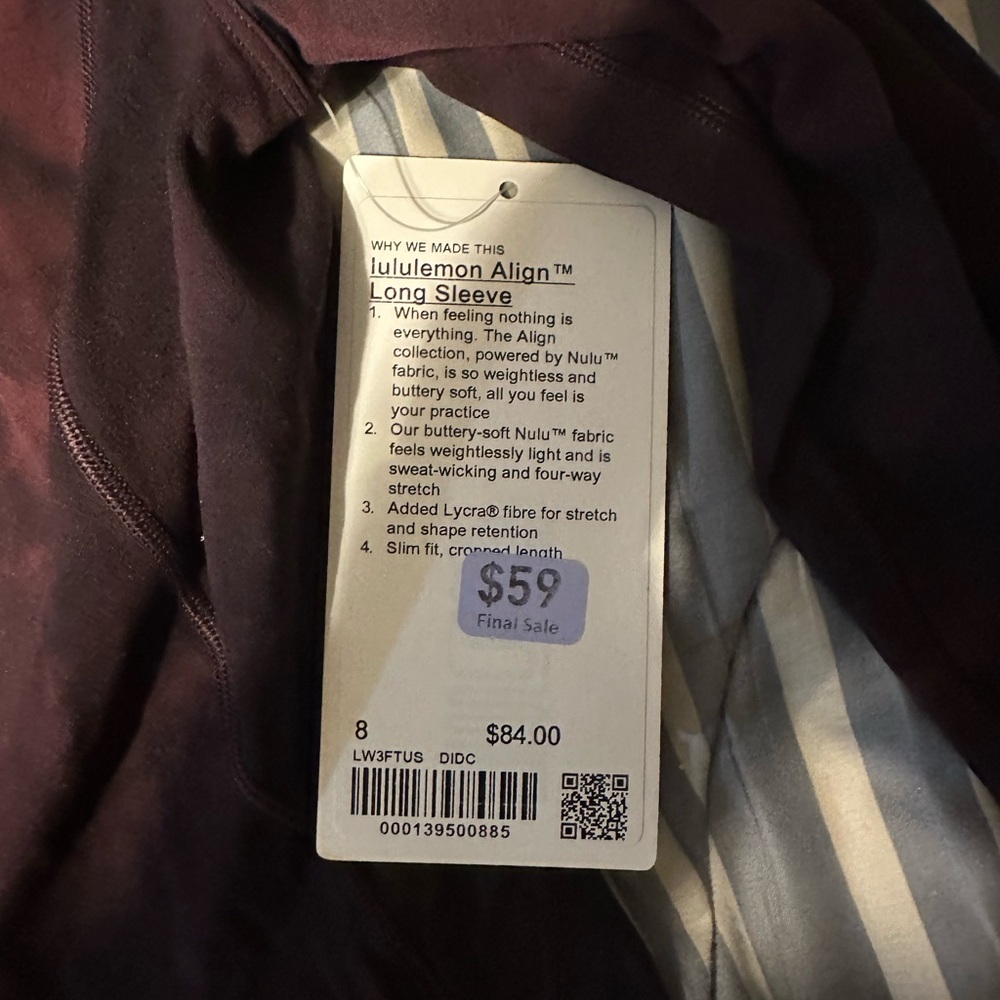 NWT LULU ALLIGN LONG SLEEVE